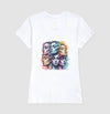 Camiseta Faces da Deusa | Coleção Arte e Inspiração | Branco | Preto | Azul | Cinza | Rosa