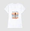Camiseta Entardecer à Beira-Mar| Coleção Verão Europeu | Branco | Cinza