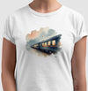 Camiseta Trem Europeu | Coleção Viagem dos Sonhos| Branco | Cinza