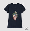 Camiseta Algodão Peruano - Coração Florescendo
