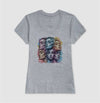 Camiseta Faces da Deusa | Coleção Arte e Inspiração | Branco | Preto | Azul | Cinza | Rosa