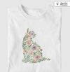 Camiseta Algodão Peruano - Gato Floral