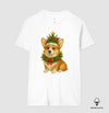 Camiseta Algodão Peruano - Corgi Festivo