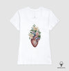 Camiseta Algodão Peruano - Coração Florescendo