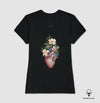Camiseta Algodão Peruano - Coração Florescendo