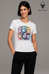 Camiseta Algodão Peruano Faces da Deusa | Coleção Arte e Inspiração | Branco | Preto | Azul | Cinza | Rosa