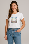 Camiseta Jardim de Paris| Coleção Verão Europeu | Branco | Cinza