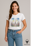 Camiseta Algodão Peruano Jardim de Paris| Coleção Verão Europeu | Branco