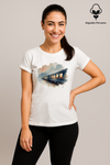 Camiseta Algodão Peruano Trem Europeu | Coleção Viagem dos Sonhos| Branco