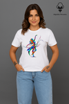 Camiseta Algodão Peurano Ritmo em Cores | Coleção Arte e Inspiração | Branco | Preto | Azul