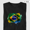 Camiseta Algodão Peruano - Brasil Aquarela