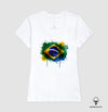 Camiseta Algodão Peruano - Brasil Aquarela