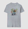 Camiseta Vespa florida | Coleção Verão Europeu | Branco | Cinza