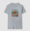 Camiseta Praia Europeia | Coleção Verão Europeu | Branco | Cinza
